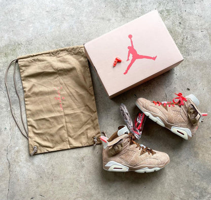 Air Jordan 6 x Travis Scott British Khaki ( Glows In Dark )