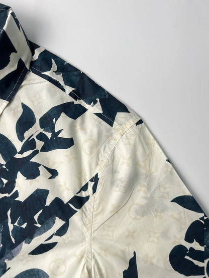 Hombre Louis Vuitton Camisa De Manga Larga Estampada En Algodón