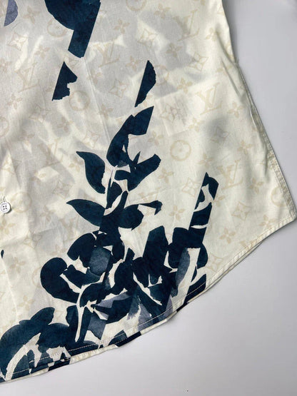 Hombre Louis Vuitton Camisa De Manga Larga Estampada En Algodón